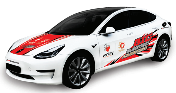 Variety branded Tesla for EV adventure